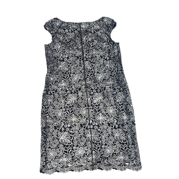 Lauren Ralph Lauren dress women's size 14 black floral lace Sleeveless sheath - Picture 7 of 9